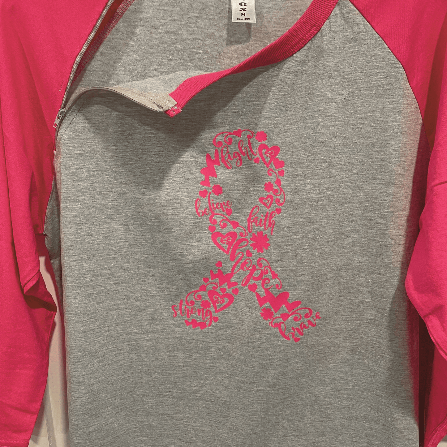 pink hearts and hope port access shirt