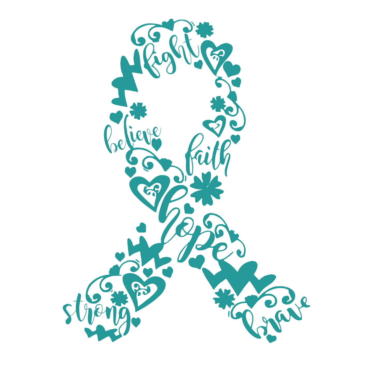 Turquoise Ribbon Hearts and Hope Port Access Shirt Design