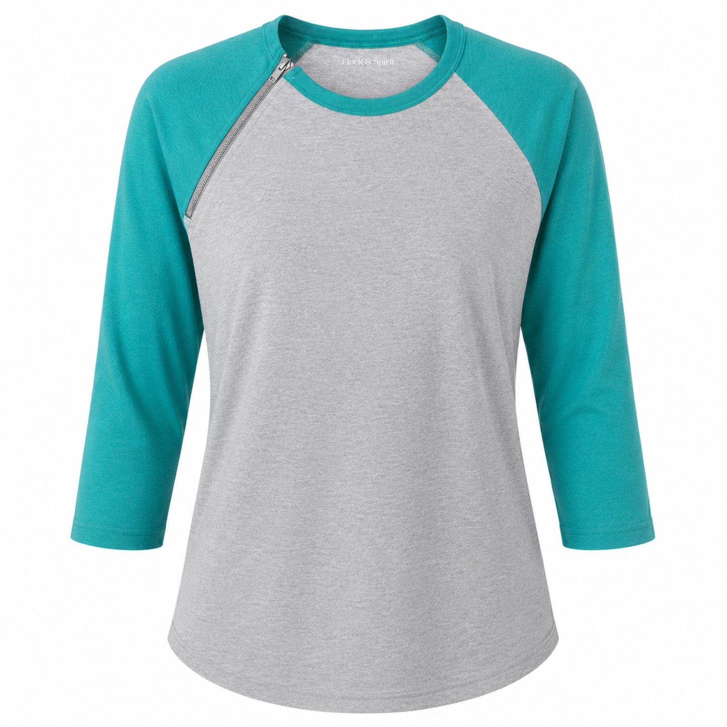 Aqua Signature Raglan | Chemo Port Access Shirt