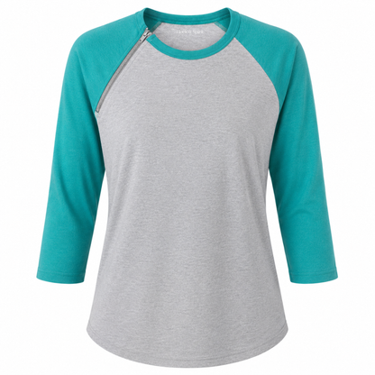 Aqua Signature Raglan | Chemo Port Access Shirt