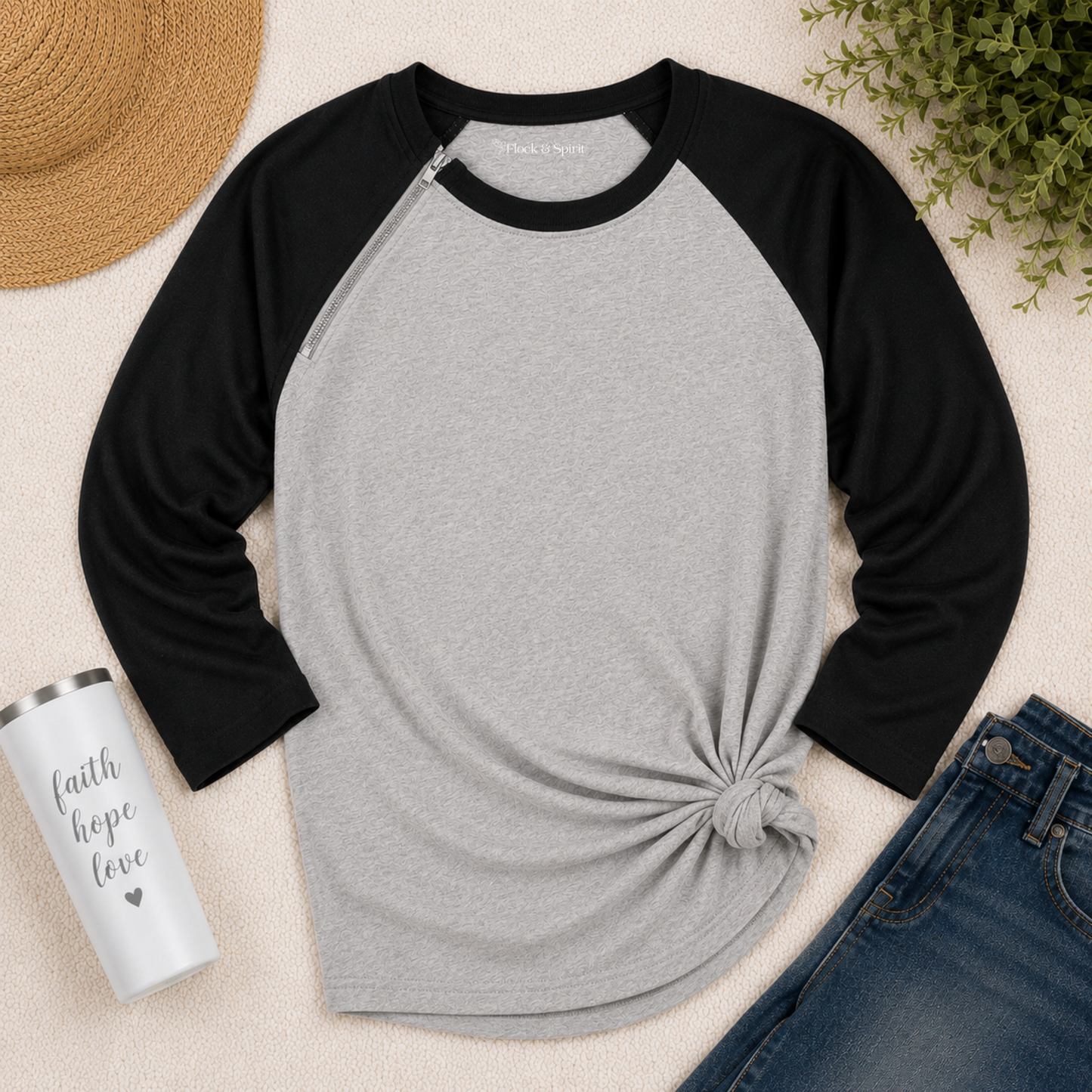 Black Signature Raglan | Chemo Port Access Shirt