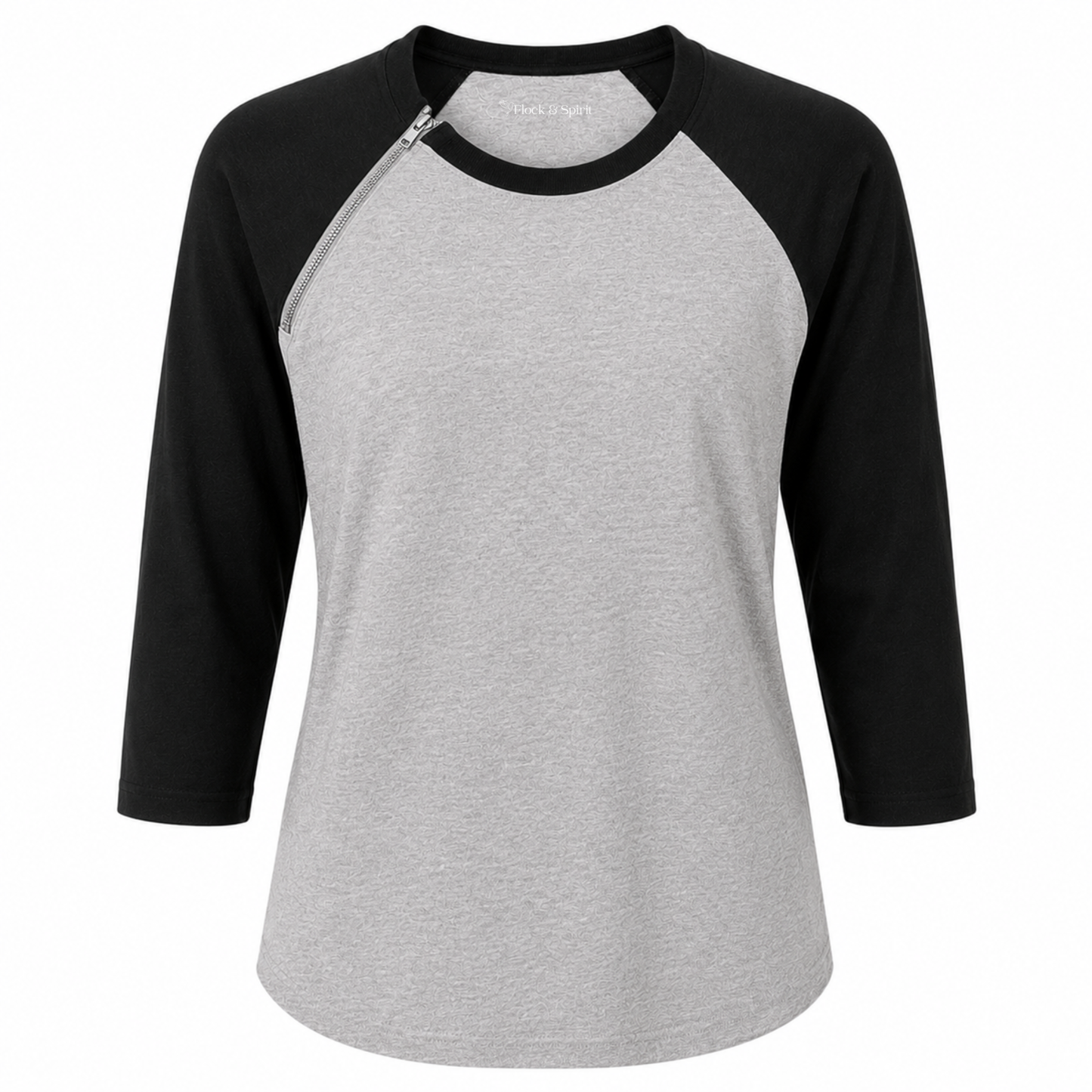 Black Signature Raglan | Chemo Port Access Shirt
