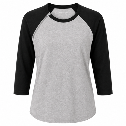 Black Signature Raglan | Chemo Port Access Shirt