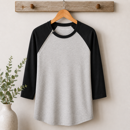 Black Signature Raglan | Chemo Port Access Shirt