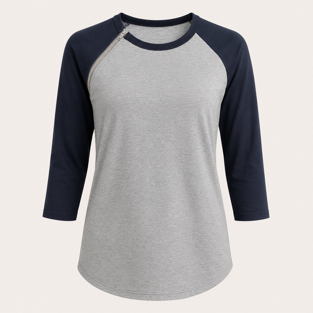 Navy Blue Signature Raglan | Chemo Port Access Shirt