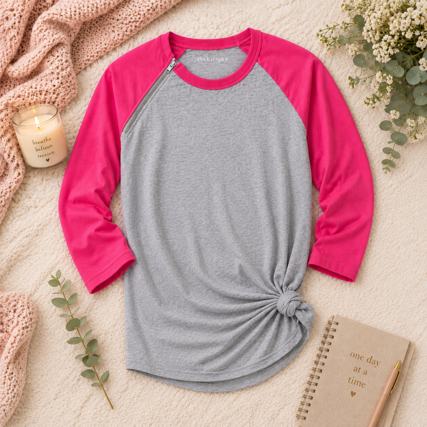 Pink Signature Raglan | Chemo Port Access Shirt