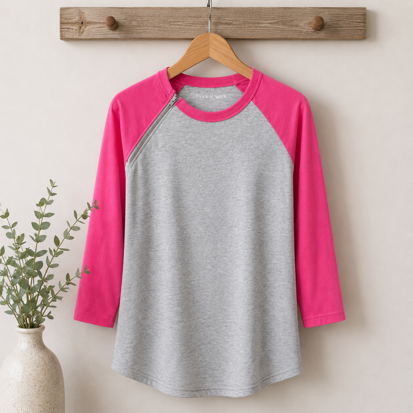Pink Signature Raglan | Chemo Port Access Shirt