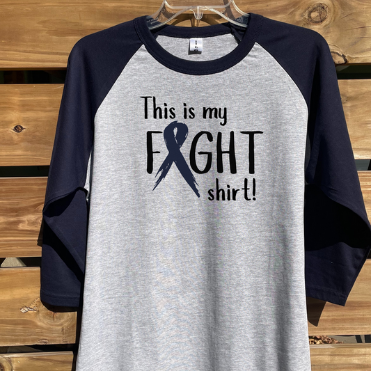 This is my fight chemo port access shirt blue sleeves